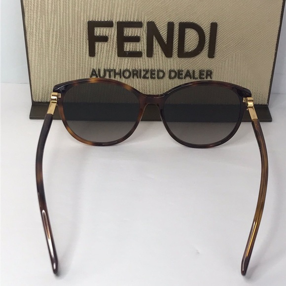 Authentic- Fendi FF 0412/S Sunglasses Dark Havana / Brown Gradient Women's - Picture 8 of 15